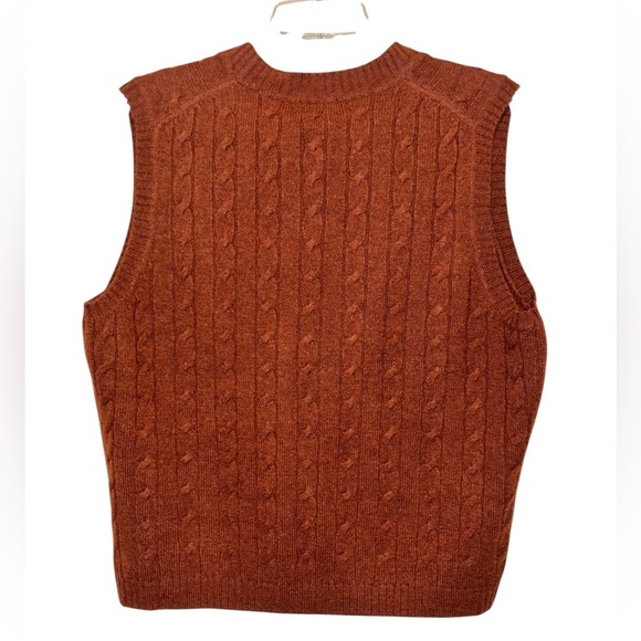 Brooks Brothers Brown V-Neck Cable Knit Sweater - Picture 6 of 6